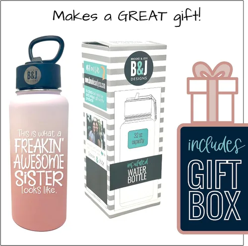 Vista 5 de Regalos divertidos para hermanas, taza de café impresionante para hermanas, gran regalo de taza de viaje para hermanas de hermana pequeña, hermano