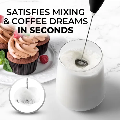 Vista 457 de Zulay Milk Boss Espumador de leche potente manual, hace espuma para latte, batidor para mezclar bebidas, café, miniespumador para capuchino, frappé