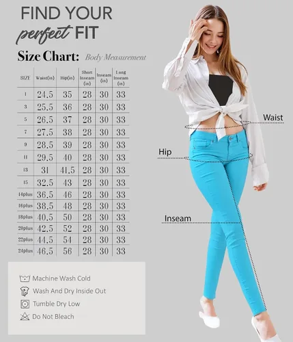 Vista 7 de Hybrid & Company Women's Stretch Denim Jeans Aguamarina