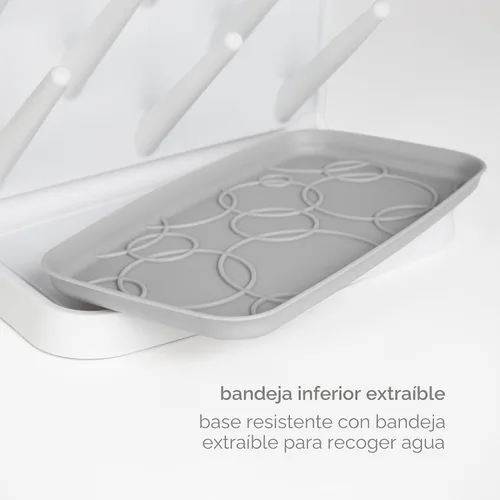 Vista 5 de Ubbi Estante de secado vertical para biberones, organizador de secado para encimera, ahorro de espacio, gris, (paquete de 6)
