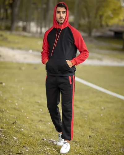 Vista 7 de AoShuang Conjunto deportivo de 2 piezas para hombre, sudadera casual con capucha para hombre, atlético, deportivo, manga larga, conjunto de traje