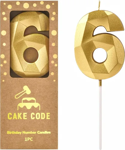 Vista 14 de Crystal Gold - Velas de cumpleaños con número 0 de 2.76 pulgadas, velas doradas y de números de pastel para celebración de fiesta