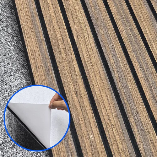 Vista 4 de Paneles acústicos de pared autoadhesivos para despegar y pegar, paquete de 8 paneles de 43.3 x 11.8 pulgadas, paneles de absorción de sonido