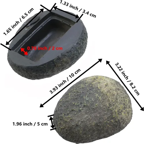 Vista 2 de KUMGROT Oculta una llave falsa para decoración exterior, soporte seguro para ocultar llaves fuera de piedra falsa para jardín al aire libre