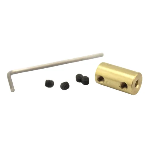 Vista 4 de Acoplamiento rígido Acoplador de eje de conexión de latón Acoplador de eje de latón para RC Airplane Boat Moto Connector Coupler 10 a 0.394 in