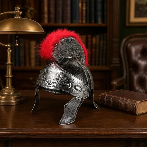 Vista 6 de Casco de soldado romano de plástico plateado