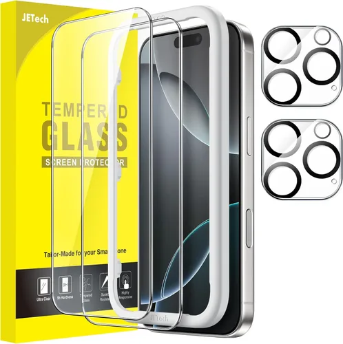 Vista 12 de JETech Protector de pantalla para iPhone 11 de 6.1 pulgadas con protector de lente de cámara, película de vidrio templado, paquete de 2