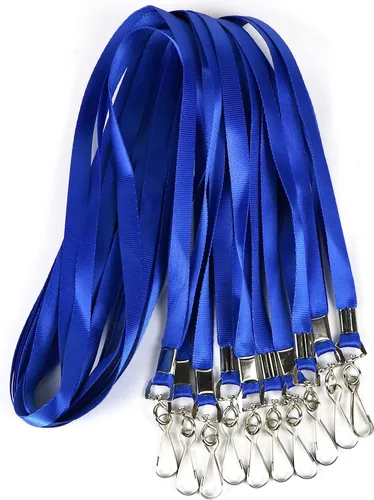 Vista 4 de Cordón de 50 piezas planas a granel para insignias de identificación, correas de cuello, cordón de crucero, clips giratorios de gancho en J