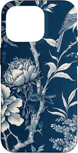 Vista 20 de Chinoiserie Floral Toile Blue and White Funda para iPhone 17
