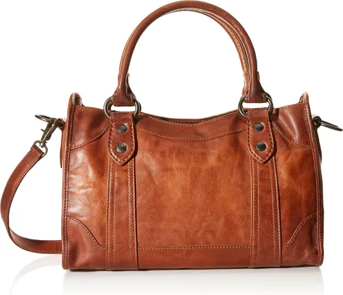 Vista 7 de Frye Melissa - Bolso de mano de piel con cremallera y correa ajustable para el hombro y asa superior