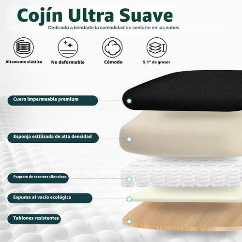 Vista 6 de Silla de oficina ejecutiva, silla de escritorio ergonómica, silla de computadora cómoda resistente de 500 libras con soporte lumbar ajustable