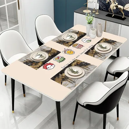 Vista 7 de Juego de 6 manteles individuales de mármol negro y dorado, lavables para mesa de cocina, comedor, resistentes al calor, para decoración de fiestas