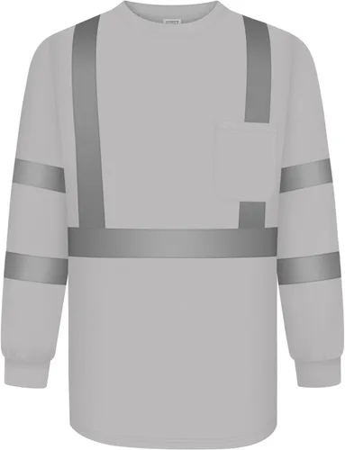 Vista 6 de TCCFCCT Camisas de seguridad para hombre reflectantes Clase 3 de manga larga de alta visibilidad, camisas de alta visibilidad para hombre y mujer