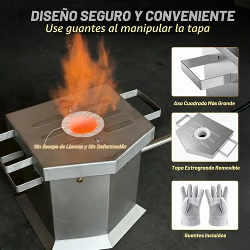 Vista 7 de CANALHOUT Kit de horno de fusión de propano de 15.4 lbs/15 libras con 2 pinzas y crisol