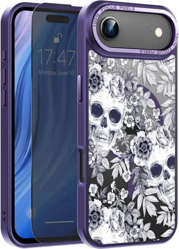 Vista 103 de Goodon para iPhone 15 Pro Max con protector de pantalla de privacidad, compatible con Magsafe, funda translúcida mate a prueba de golpes - Linda