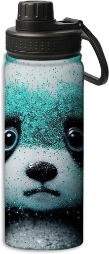 Vista 18 de Botella de agua aislada de acero inoxidable de doble pared con diseño de peonía roja y flor de peonía y pájaro de 18 onzas, botella de agua que