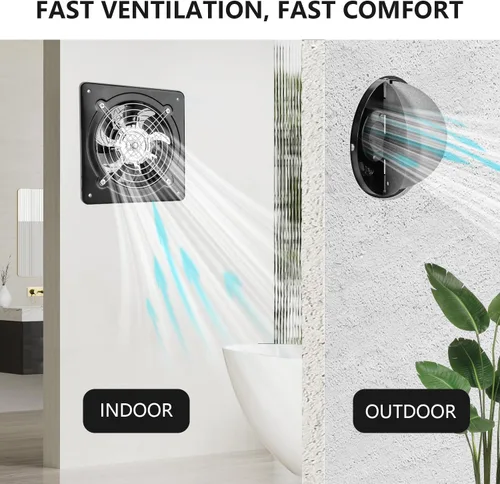 Vista 7 de Ventilador de escape de velocidad variable de 6 pulgadas, ventilador de ventilación 353CFM, extractor de pared de 110 V con controlador de velocidad