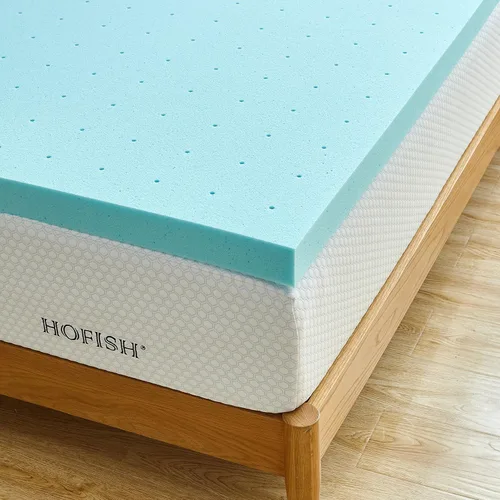 Vista 5 de Cubrecolchón suave y cómodo de espuma viscoelástica (3 pulgadas de grosor) y protector de colchón lavable y extraíble, de HOFISH, Memory Foam