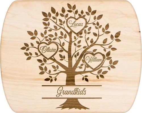 Vista 7 de Tabla de cortar personalizada, tabla de cortar de árbol familiar, tabla de cortar personalizada, tablas de charcutería para nieto, tabla de cortar