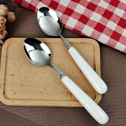 Vista 8 de MEIYAHOME 3 cucharas de cena fina de acero inoxidable 18/10 con borde redondo, cuchara de postre SUS304, 3