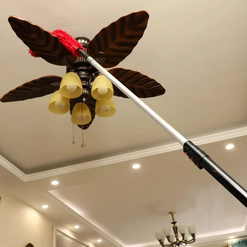 Vista 6 de Kit de polvo de alto alcance de 20 pies con poste de extensión de 5-12 pies, plumero de techo alto con poste telescópico, plumero de microfibra