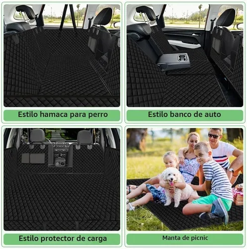 Vista 4 de Vailge - Fundas para asiento de coche para perros 100% impermeables convertibles, funda para asiento de perro impermeable con ventana de malla Negro