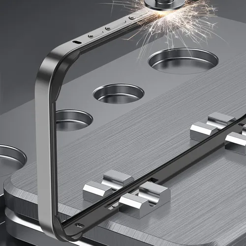 Vista 9 de Funda de metal para iPhone 15 Pro, aleación de aluminio + marco de parachoques de TPU, ajuste delgado, sin respaldo, excelente disipación de calor
