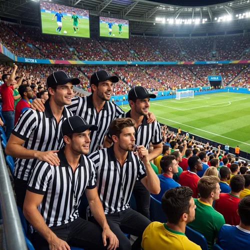 Vista 2 de BBTO Referee Hat and Whistle with Lanyard, Football Referee Costume
