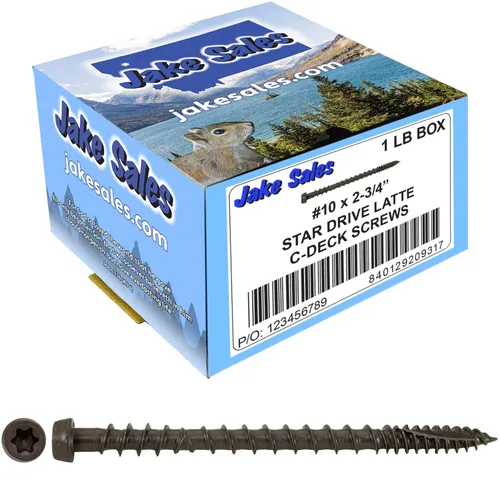 Vista 12 de Tornillo de madera compuesto gris castillo de 2-3/4 pulgadas, cabeza de accionamiento Torx/Star Drive Head - Recubierto Exterior - Compatible