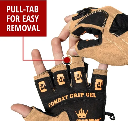 Vista 4 de Crown Gear Guantes de levantamiento de pesas para entrenamiento de entrenamiento Crossfit, guantes de fisicoculturismo para hombres o mujeres, lo