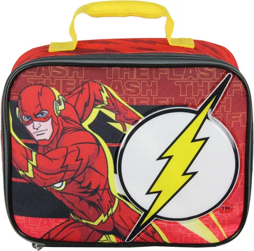 Vista 5 de Bioworld DC Comics The Flash Character Lightning Bolt Logo Lonchera aislada bolsa de 12 pulgadas