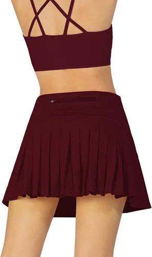Vista 5 de MCEDAR Falda de tenis plisada para mujer con bolsillos faldas atléticas de tiro medio faldas de golf correr entrenamiento pantalones cortos