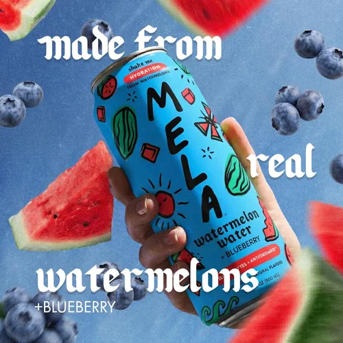 Vista 4 de Mela Water Agua de melón - Jugo de sandía, jugo de fruta 100% natural con vitamina C, electrolitos, antioxidantes, alternativa al agua de coco, sin