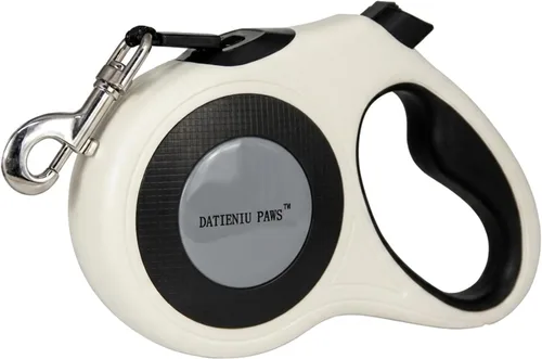 Vista 12 de Correa retráctil para perro, cinta de nailon fuerte de 16 pies, puntada reflectante para caminar por la noche, freno con una sola mano, mango Negro