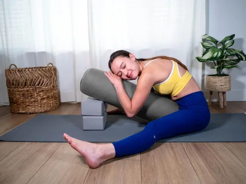 Vista 121 de Sol Living Almohada de yoga rectangular para meditación, accesorios de meditación de algodón, almohada de meditación restaurativa de yoga, almohada