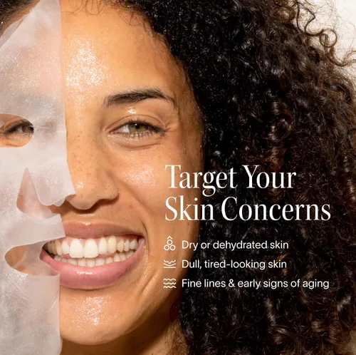 Vista 5 de Solawave Mascarilla hidratante en lámina, antienvejecimiento con niacinamida, mascarilla hidratante con ácido hialurónico, mascarillas faciales