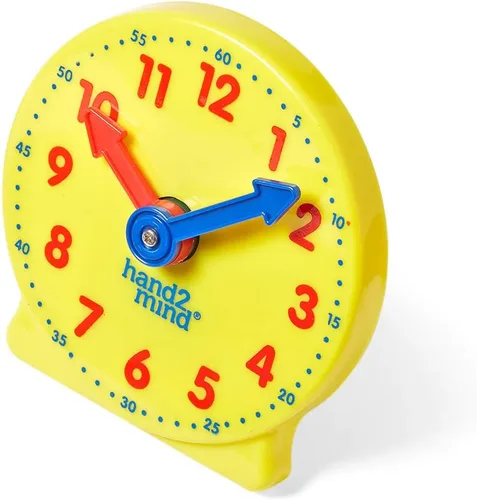Vista 2 de hand2mind Mini Reloj de Plástico con Engranajes, Kit de Aprendizaje para el Aula, Reloj para Niños que Aprenden a Decir la Hora, Reloj de Práctica