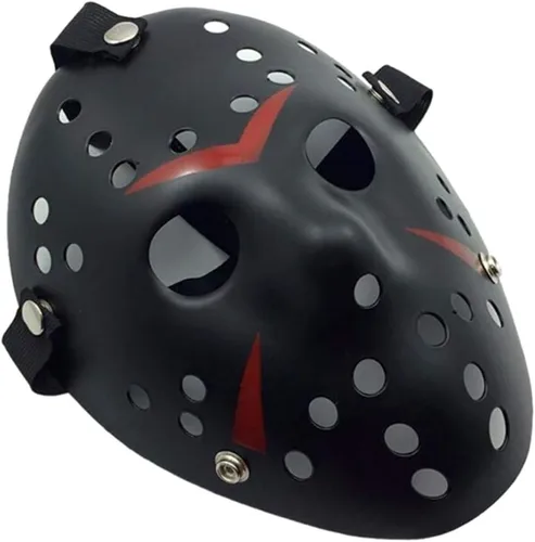 Vista 3 de COSTOYFUN Máscara para disfraz de Halloween, máscara de terror, máscara de disfraz de cosplay, máscara de fiesta de máscaras Negro