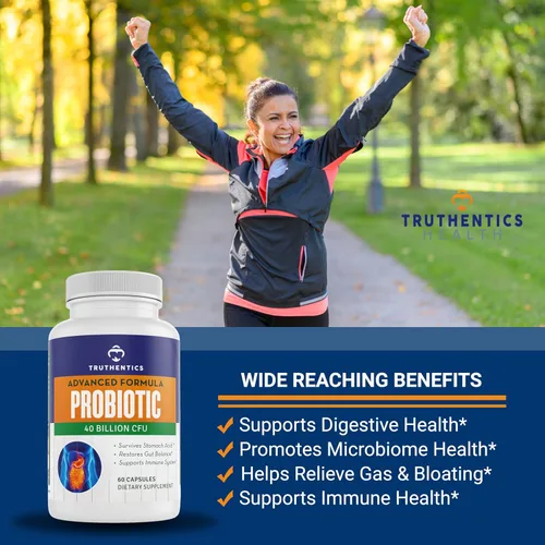 Vista 2 de Truthentics Quercetina con bromelina y zinc Plus Probiótico avanzado con prebióticos - Soporte inmunológico, respiratorio y digestivo - Sin gluten