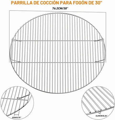 Vista 2 de onlyfire Rejilla de acero inoxidable para hogueras Rejilla de barbacoa