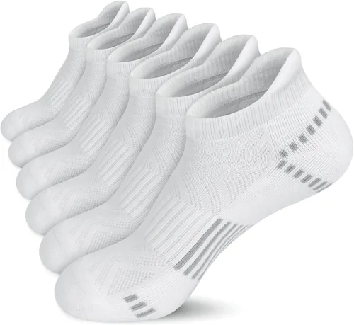 Vista 11 de Airacker Calcetines deportivos para correr, acolchados, transpirables, de corte bajo, para hombres y mujeres (6 pares)