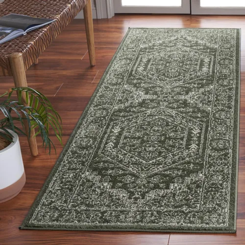 Vista 19 de SAFAVIEH ADR108B - Tapete de la colección Adirondack, 2 pies 1 pulgada x 6 pies, marfil y plateado, diseño de medallón oriental, no desprende