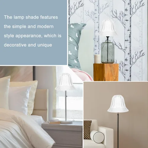 Vista 3 de Pantalla decorativa de cristal transparente con forma de campana pequeña, accesorio de luz resistente al desgaste para lámparas de mesa y techo