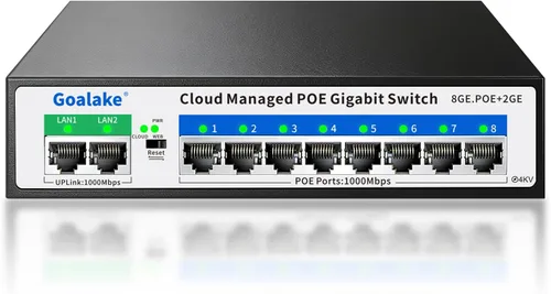 Vista 10 de Conmutador Poe, conmutador Gigabit PoE de 5 puertos (conmutador Gigabit de 4 puertos + 1 gigabit uplink+ 1 ranura SFP) Conmutador Gigabit Ethernet