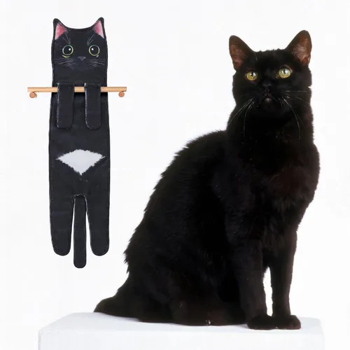Vista 4 de Divertidas toallas de mano para decoración de baño y cocina, bonita toalla de mano colgante de gato, accesorios de cocina, ideas únicas de regalo
