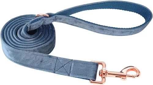 Vista 7 de ARING PET Correa para perro, correas de terciopelo para perro, collares a juego, hecha a mano, resistente correa de terciopelo negro para perros