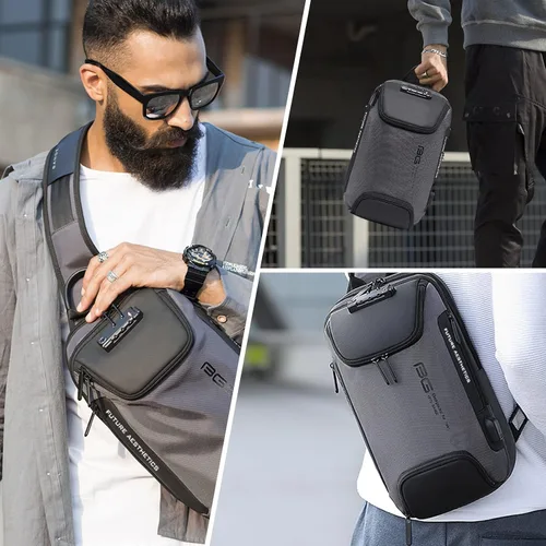 Vista 4 de iubest Men's Sling Bag Shoulder Bag Crossbody Shoulder Casual Daypack Rucksack Backpack