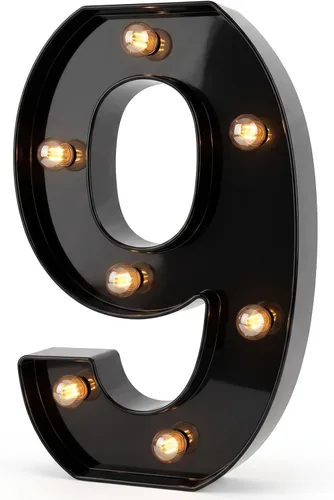 Vista 10 de Números de marquesina LED, números iluminados 2025 para fiestas, letras pequeñas iluminadas, número iluminado a pilas para cumpleaños o decoración