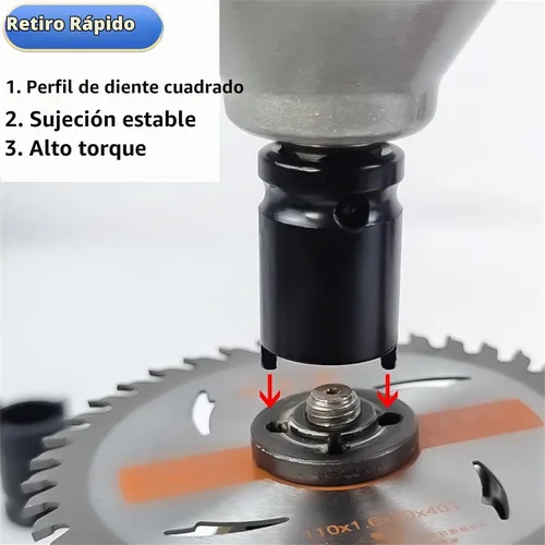 Vista 3 de Juego de llaves eléctricas para amoladora angular, 4 llaves de punta, incluye llave de enchufe para amoladora angular y 2 tuercas de amoladora