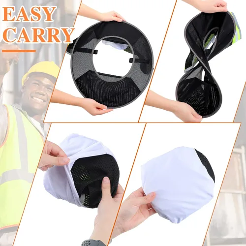 Vista 5 de SATINIOR 8 unidades de sombrero duro de ala completa para el sol, protección solar, protección para el cuello, polaina para el cuello, bufanda